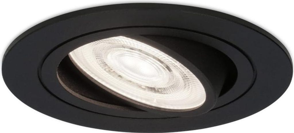 hoftronic LED Einbaustrahler 3,8W 270lm 6000K Schwarz Dimmbar Schwenkbar