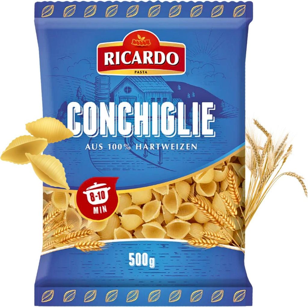 RICARDO Pasta Muschelnudeln Conchiglie 500g Teigwaren Produktbild 