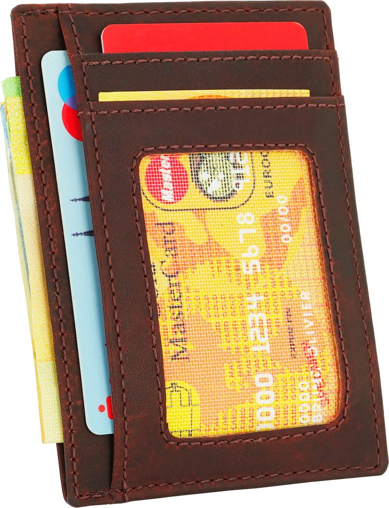 Kartenetui Portemonnaie Herren Geldbörse Super Smart Börse Geldbeutel Echt Leder RFID MANZA