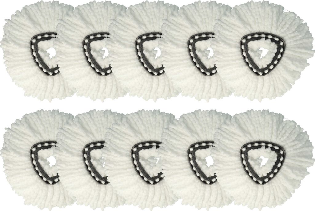 vhbw 10x Wischbezug kompatibel mit Vileda EasyWring & Clean, EasyWring & Clean Turbo Wischmopp - Ersatzkopf, Mikrofaser Weiß