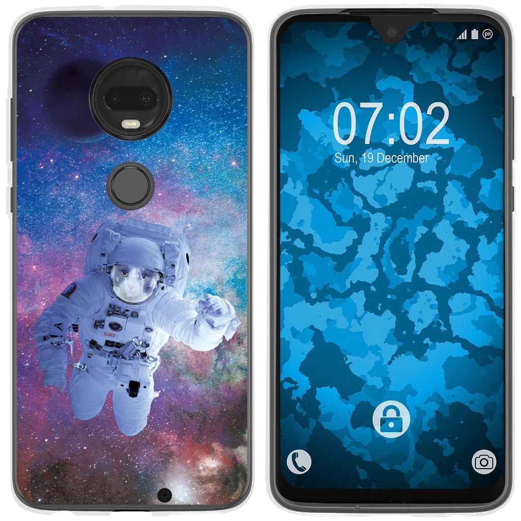 PhoneNatic Case kompatibel mit Motorola Moto G7 Plus Silikon-Hülle Space Catronaut M5