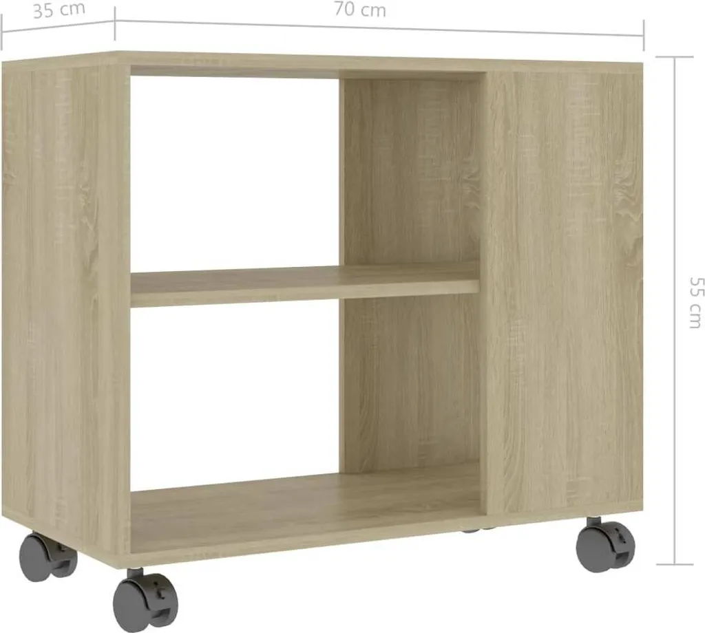 Table d'appoint gain de place chêne Sonoma 70 cm pour ranger vos objets - 8