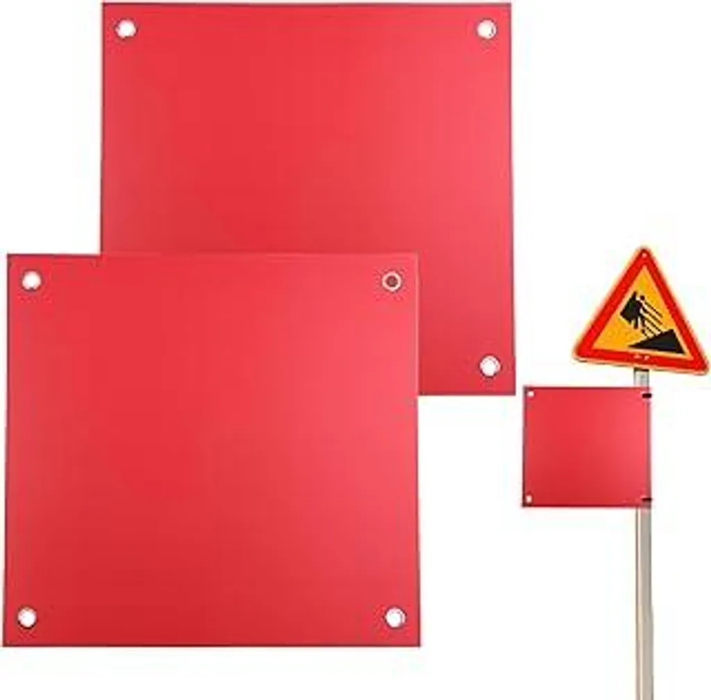 2 Bandiere Rosse 30x30 cm Carico Sporgente con 8 Tenditori Extra