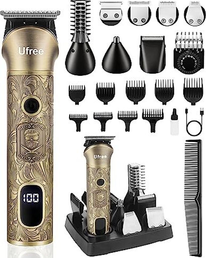 Ufree Herren Professional Bart Trimmer, 7-in-1-Haar Rasiermesser, elektrische lange Geburtstagsgeschenkmänner