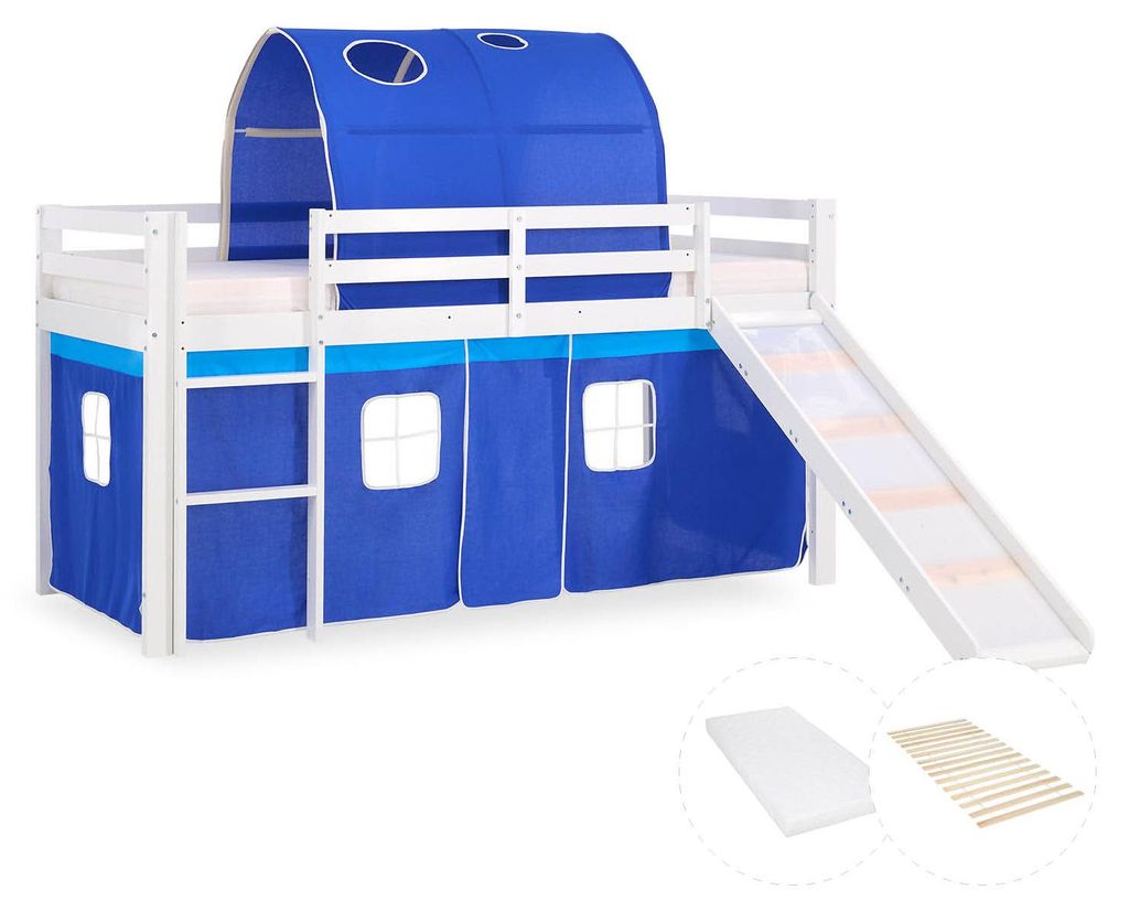 Postel Homestyle4u s poschodím 90x200 s šmýkačkou, set s Obrázok produktu 