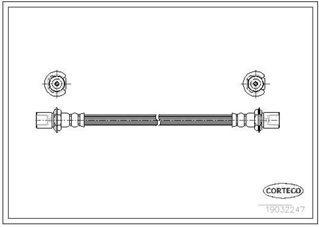 CORTECO 19032247 Bremsschlauch für TOYOTA HIACE II Kasten (LH5, YH7, LH7, LH6, YH6, YH5) HIACE II Wagon (LH7, LH5, LH6, YH7, YH6, YH5)