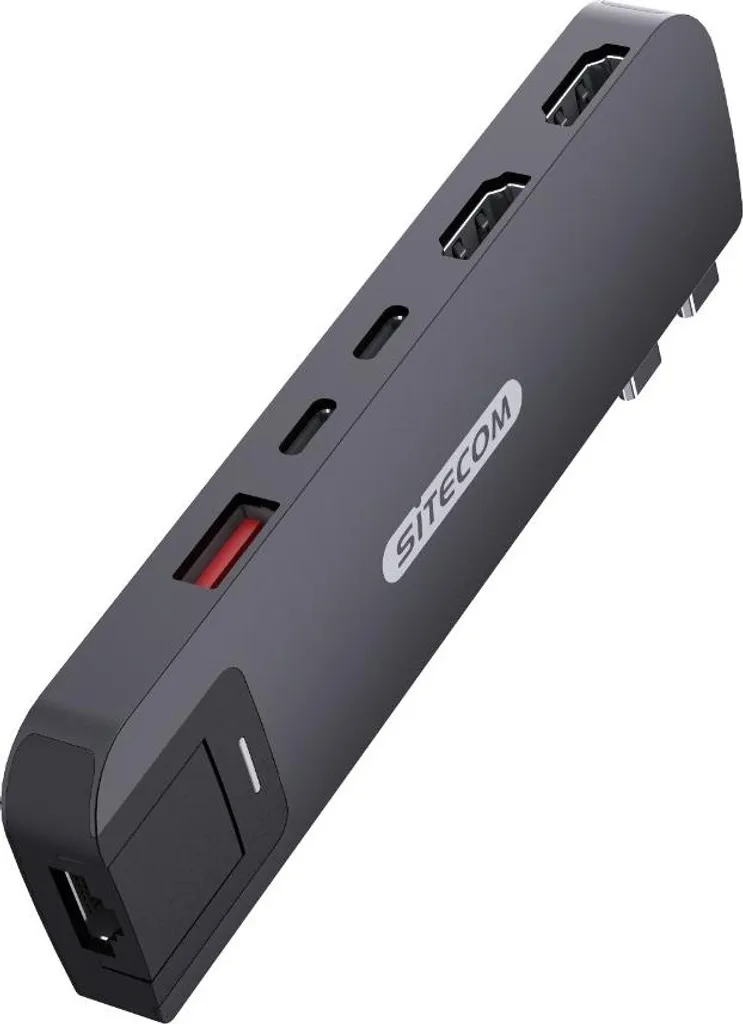 Sitecom Hub Multiport 6-en-2 pour MacBook Pro Noir - Adaptateur USB-C