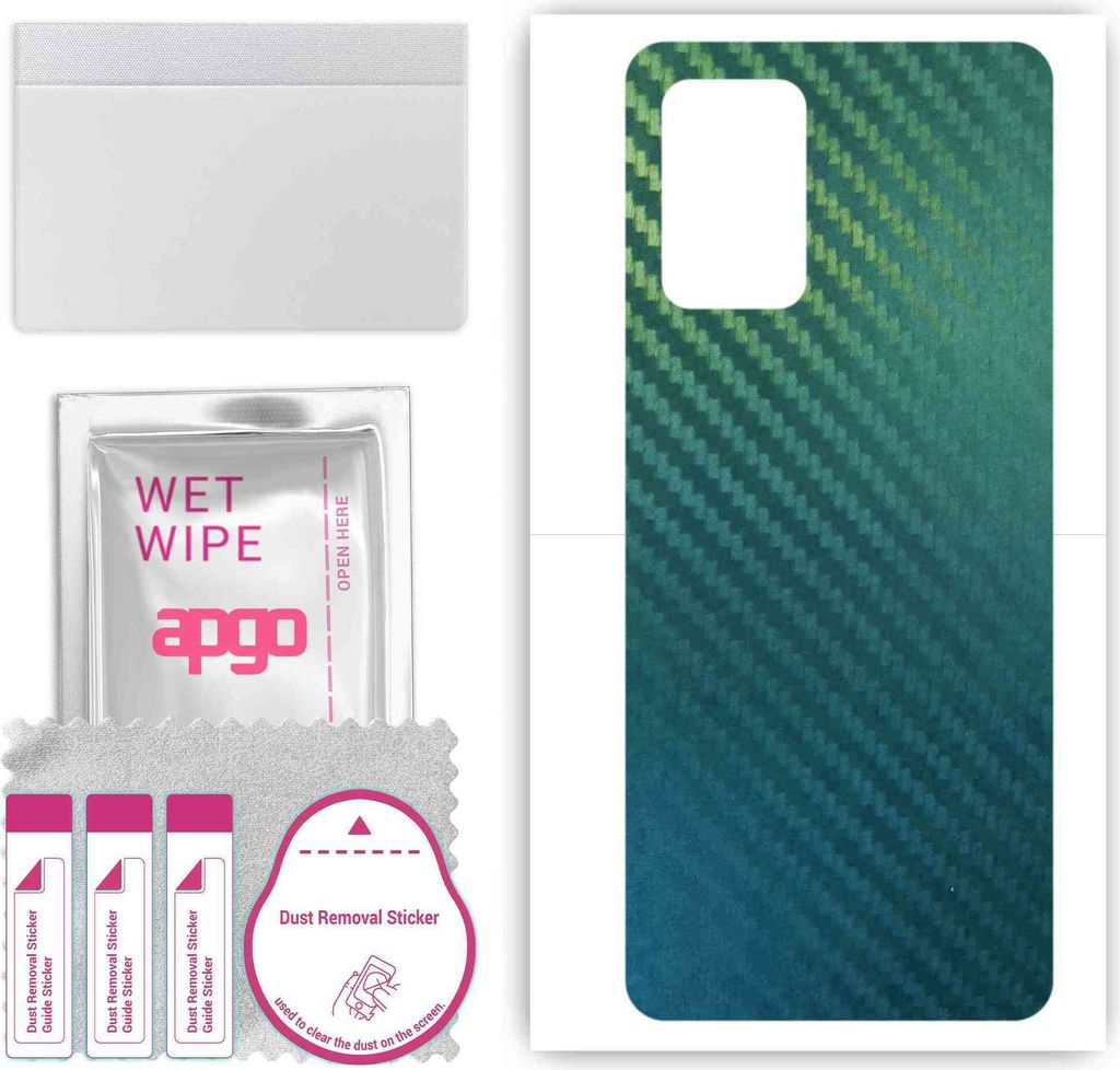 apgo Rückseite Schutzfolie, Skin, kompatibel mit Realme V13 5G, Hinten Displayschutzfolie aus Vinylfolie, kratzfest, einfache Montage - Kohlenstof...