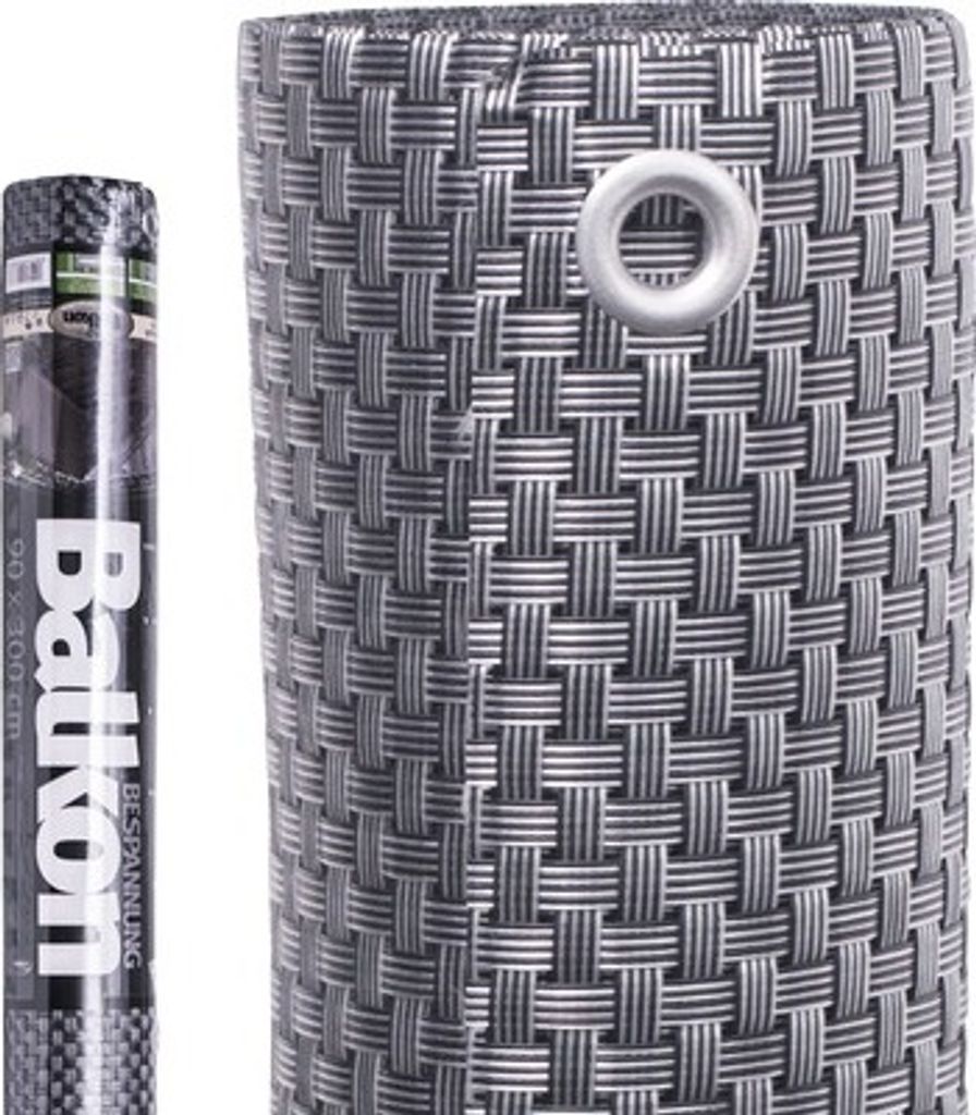 Balkonbespannung videx Rattan 90 x 300 cm silber/anthrazit Produktbild 