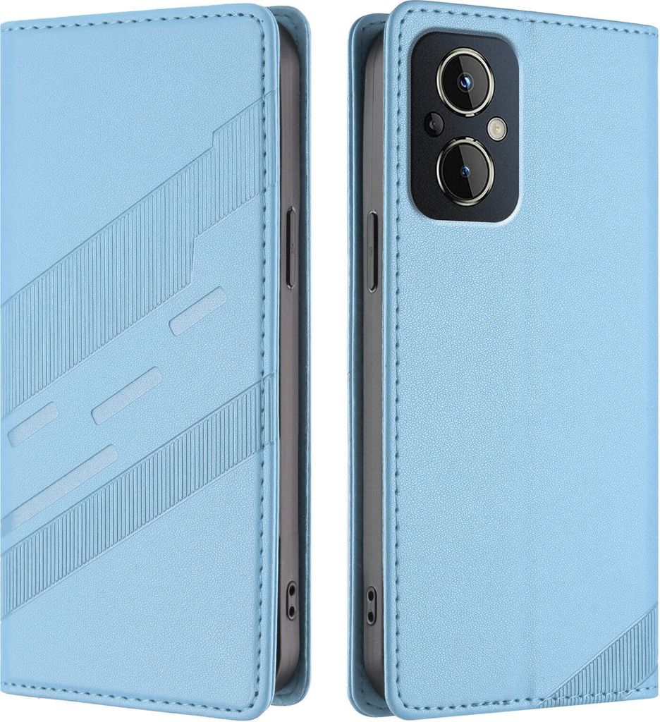 Hülle für OnePlus Nord N20 5G, Kunstleder Brieftaschen Handyhülle mit Kartenfach und Standfunktion Hellblau