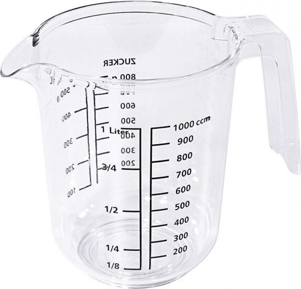 Messbecher, klares Polysyrol, Ø12 cm und 1 Liter Inhalt Produktbild 
