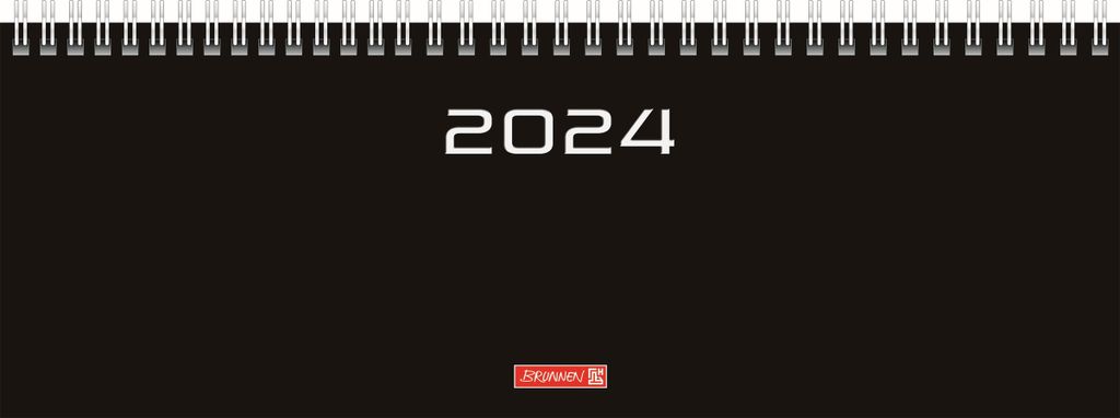 2024 BRUNNEN Querterminbuch30x11cm 2S/1W schwarz
