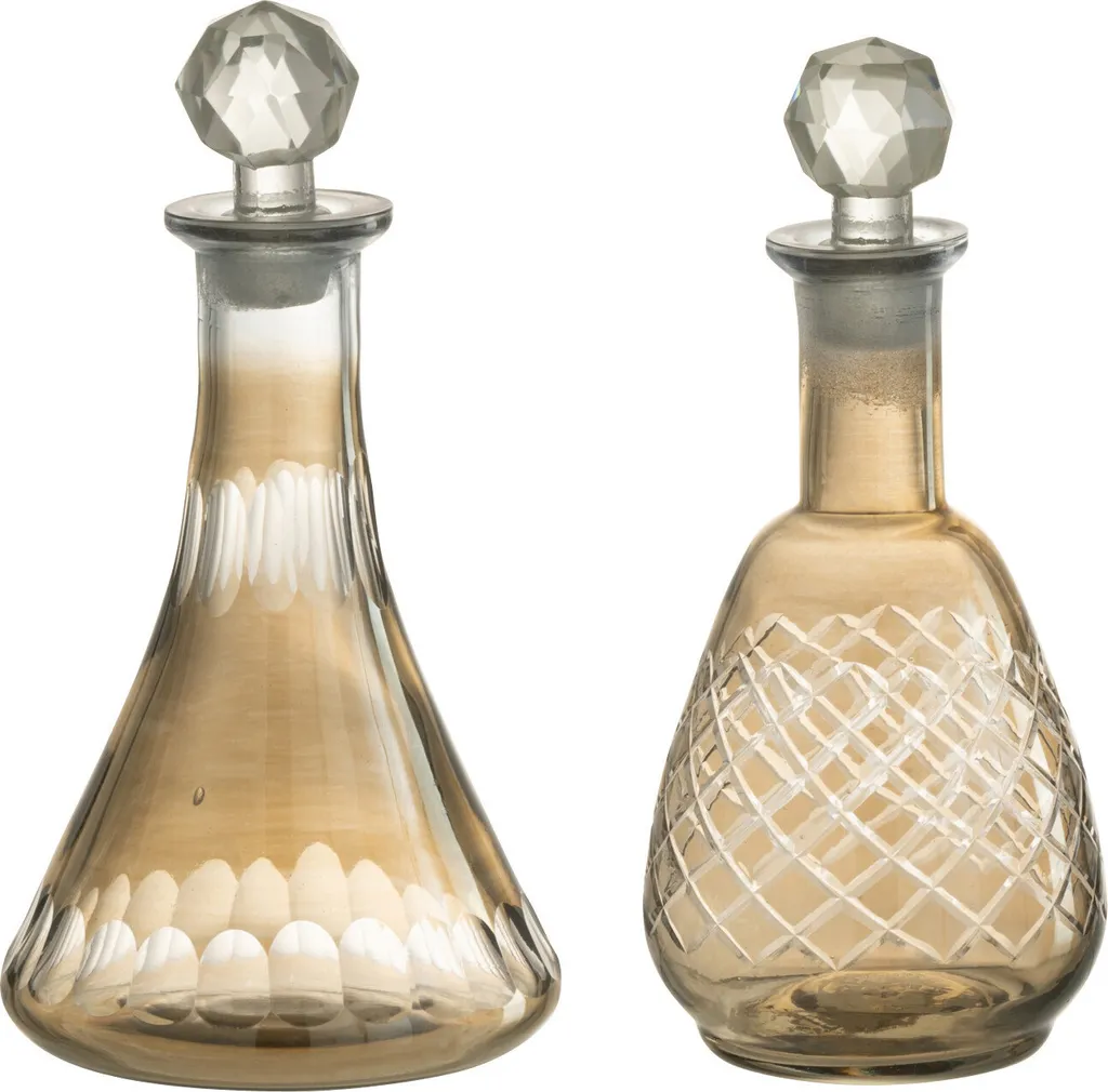 Carafe J-Line Motif Verre Fumé 2 Assorti - Pichet Design 1.2L Chic