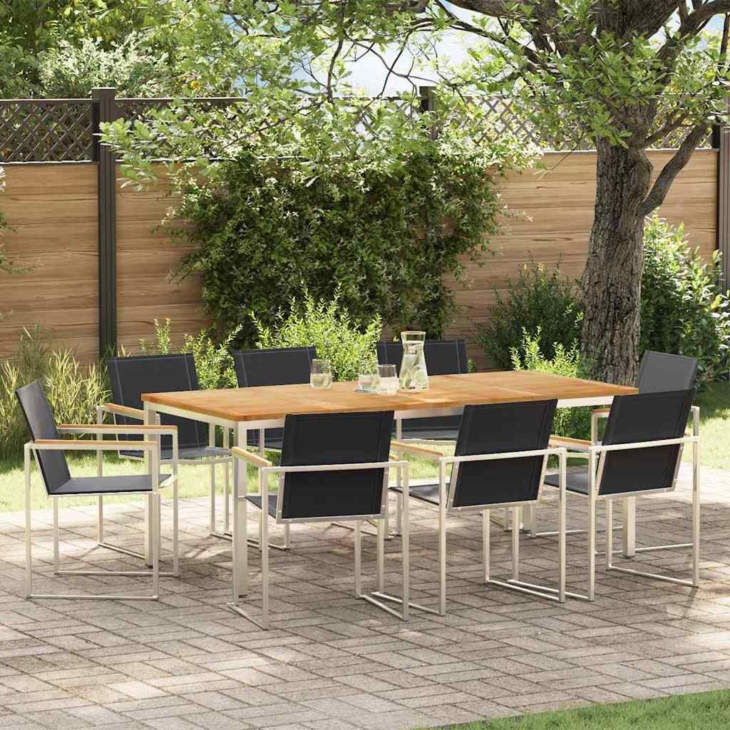 Möbel Garten Essgruppe 9 pcs Massivholz Teak - Gartenmöbelgarnituren 3334836
