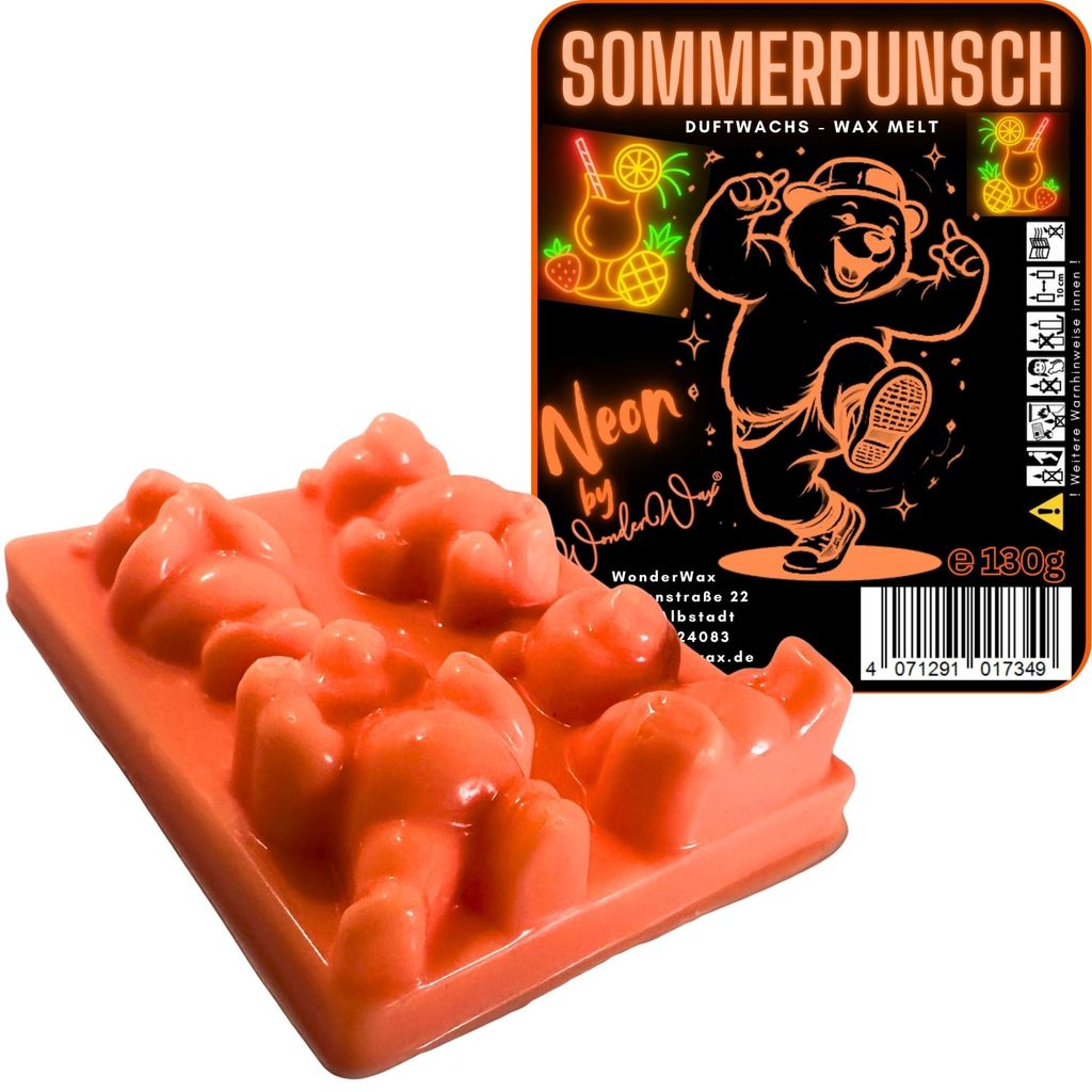 WonderWax Neon Duftriegel 6 x Duftwachs Bären Wachsmelt Duftwachs Raumduft für Duftlampen Soja Wachs Melts Duftmelt Aroma Wellnes Kerzen Wärmer ...