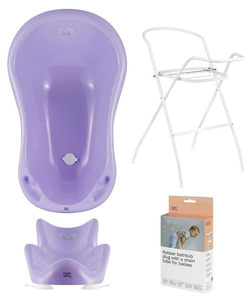 Hylat Baby 4-tlg. Bade-Set mit – Babywanne, Sitz, Ständer & Produktbild 