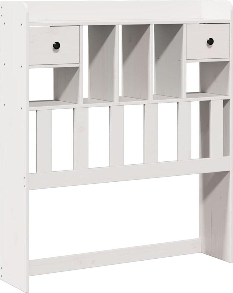 vidaXL Kopfteil mit Stauraum Weiß 90 cm Massivholz Kiefer