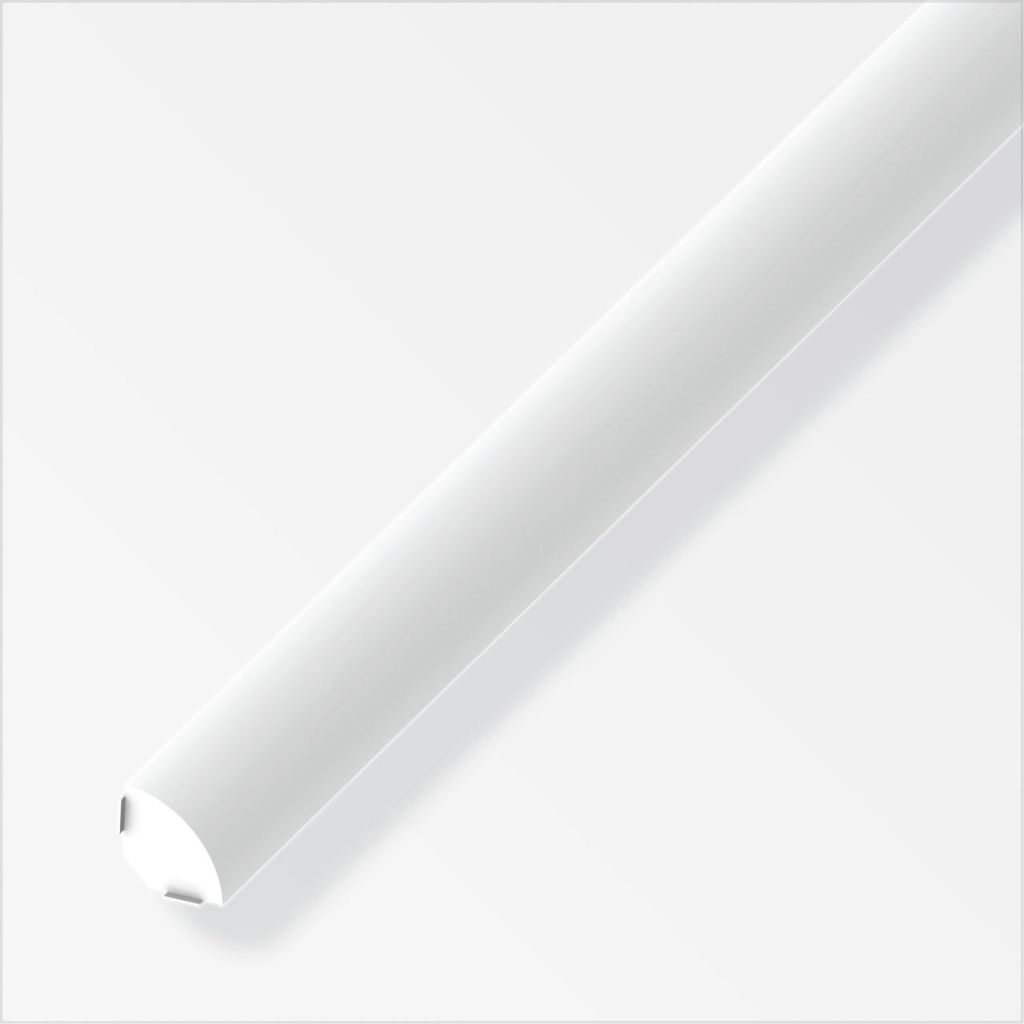 alfer Viertelkreis-Eckleiste 1 m, 14 mm PVC (Kunststoff) glatt weiss