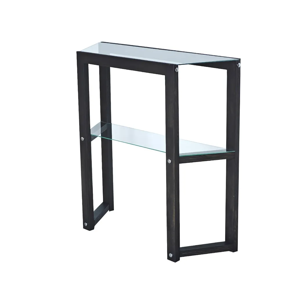 Buffet bas et commode anthracite en bois massif Skye Decor Trapezoid - 9
