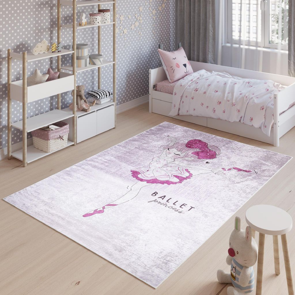 Tapiso Teppich EMMA Modern Kinderzimmer Rosa Schlafzimmer 120 x 170 cm