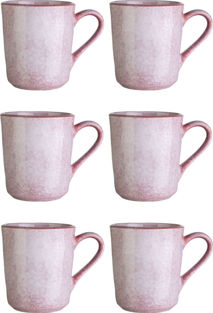Kaffeetassen - 355 ml - Rosa - Steingut - lasiert - 6er Set Produktbild 