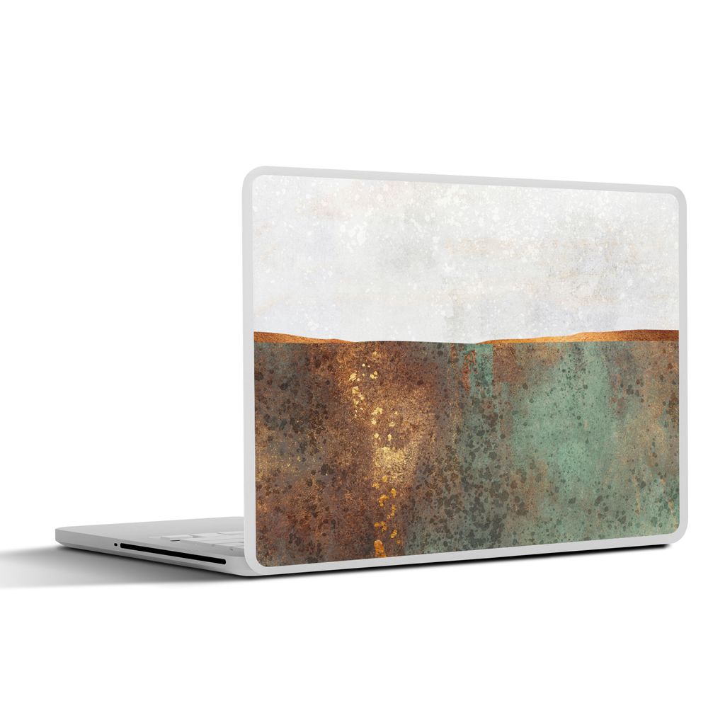 MuchoWow Laptop Aufkleber Sticker Cover Abstrakt - Luxus - Gold 25x18 cm - Laptop-Deko