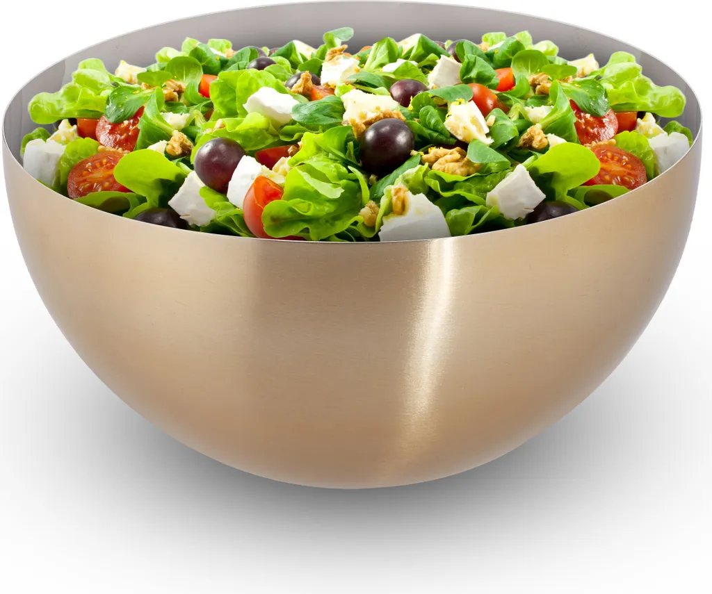 Set 4 Insalatiere Design Moderno Relaxdays 25cm Acciaio Inox Tavola