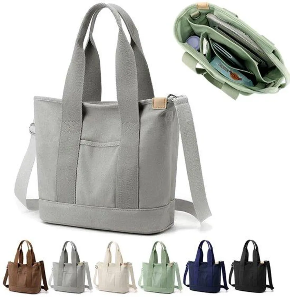Sac à bandoulière en toile grise : fini le désordre avec ses poches