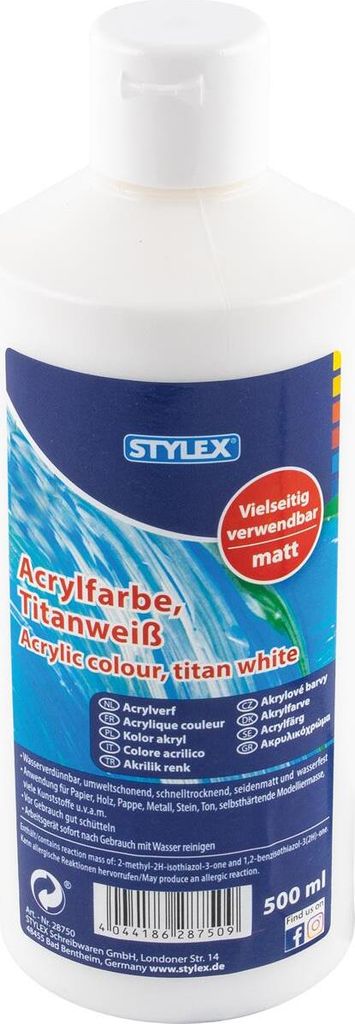 Stylex 28750 Acrylfarbe Künstler Malfarbe 500 ml Flasche Produktbild 