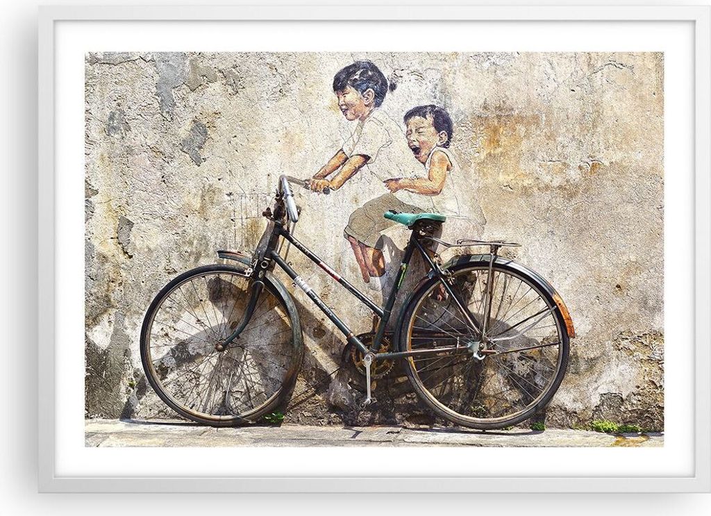 Gerahmtes Poster - Weißer Rahmen - Graffiti modern - 70x50 cm - Wand Bild - Wanddeko - Wandbilder - Kunstposter - Wandposter - Bilderrahmen - Bild...
