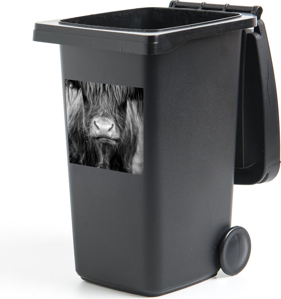 MuchoWow Mülltonnenaufkleber Schottischer Highlander - Haare - Tiere 40x40 cm - Abfall-Aufkleber - Container - für Abfallcontainer
