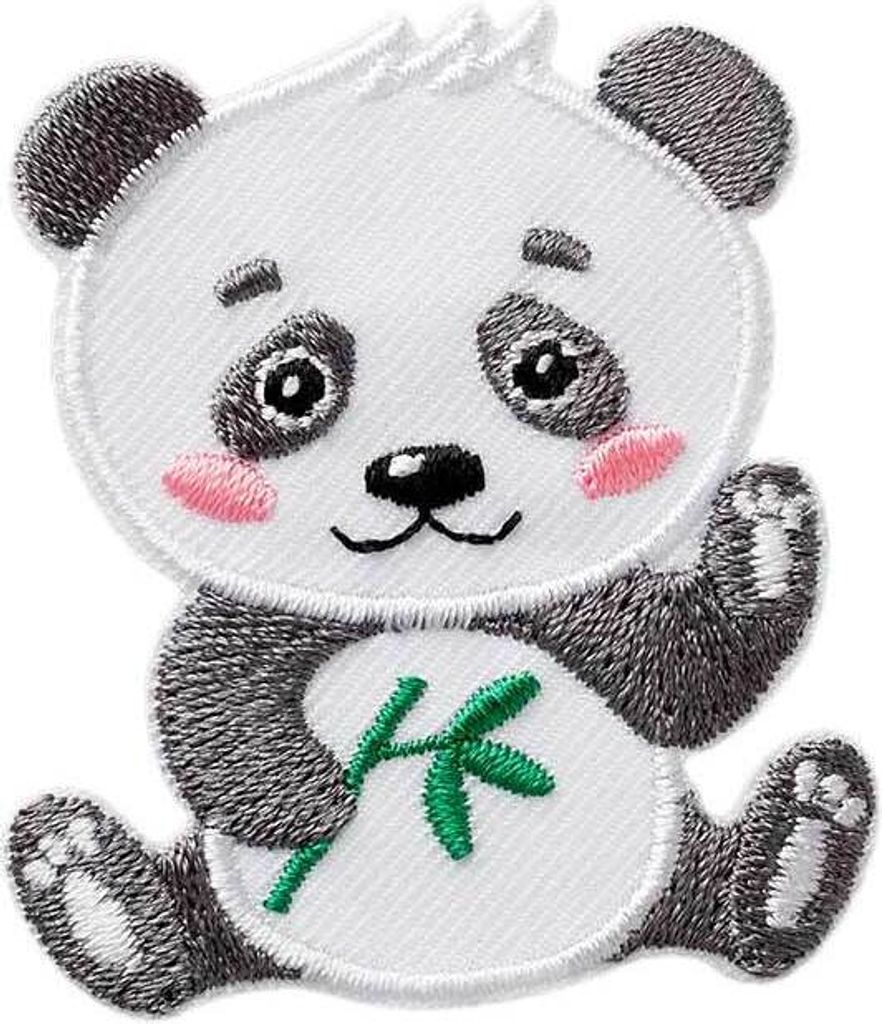 Panda Tier - Aufnäher, Bügelbild, Aufbügler, Applikationen, Patches, Flicken, Zum Aufbügeln, Größe: 4,5 x 5,1 cm