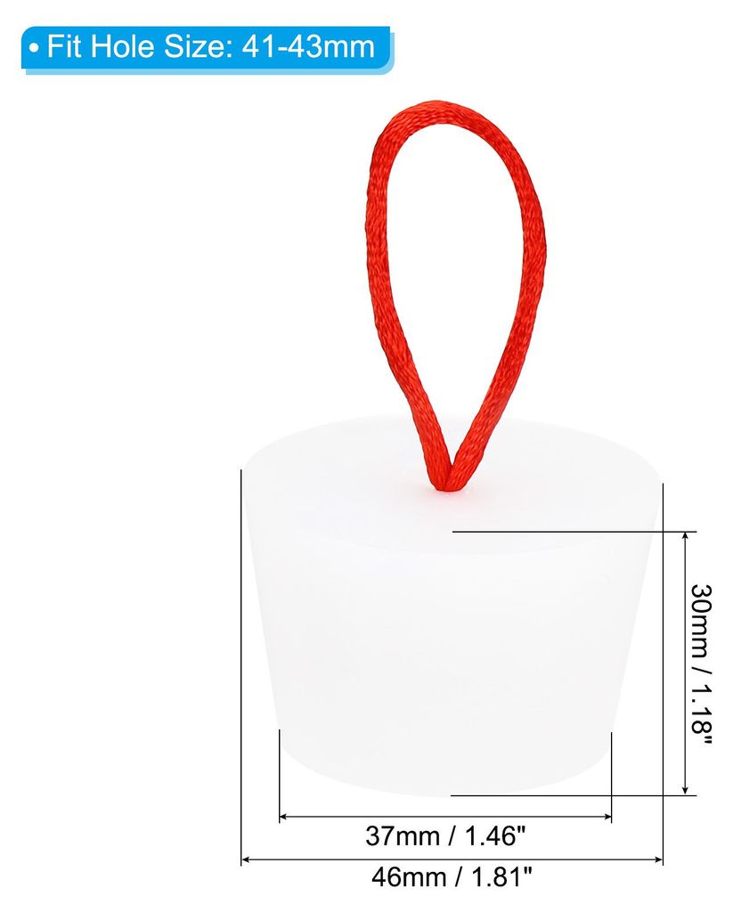 Gummistopfen Konisch Wei?er Laborstecker mit Griff Silikon Wasserstopfen 41-43 mm Vollgummi Stopfen fš¹r Testr?hren Wasserleitung Abflussloch 2 S...