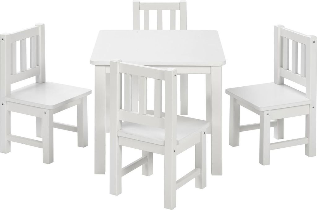 BOMI® Kindertisch mit 4 Stühlen aus Massiv Holz für Produktbild 