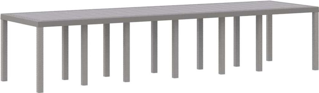 Gartentisch Hellgrau 350 x 100 x 74 cm Poly-Rattan