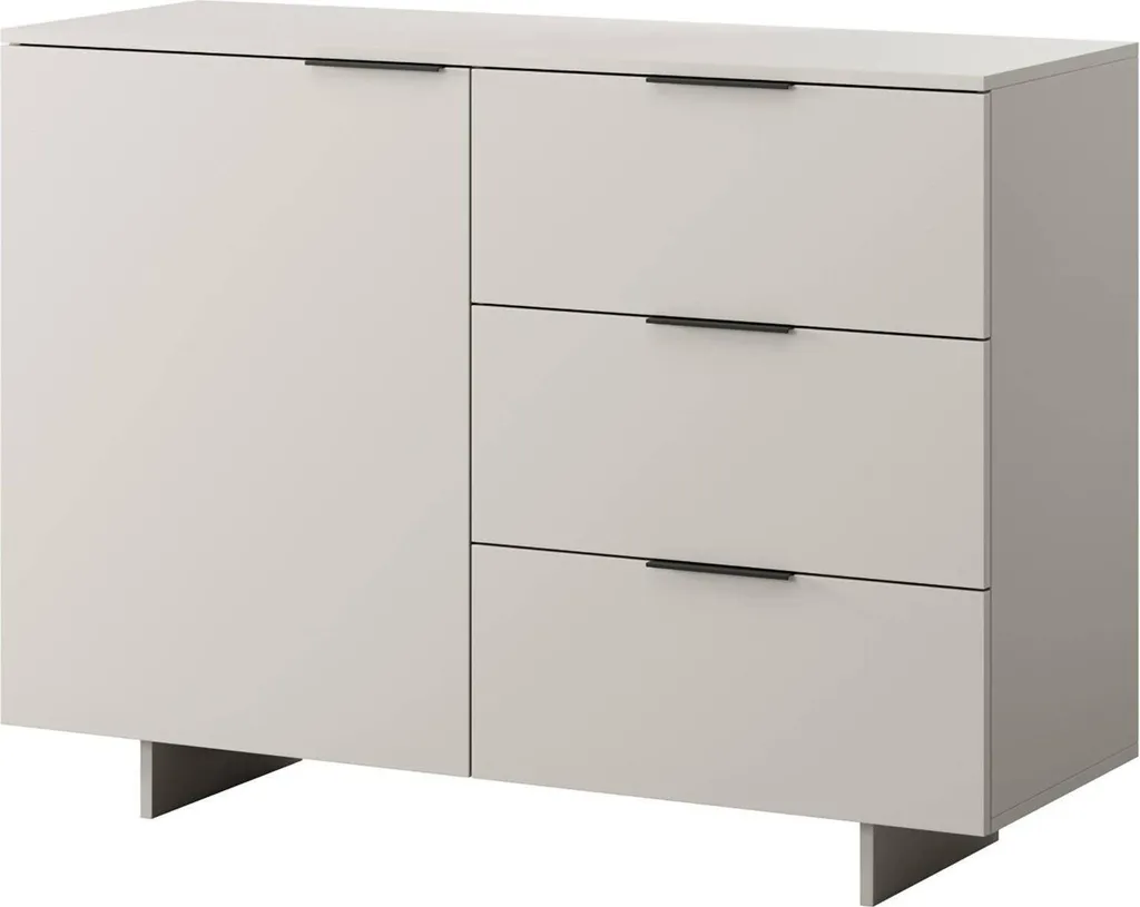 Buffet Rubier 120x42x90h cm Beige avec Étagère - Enfilade Chic
