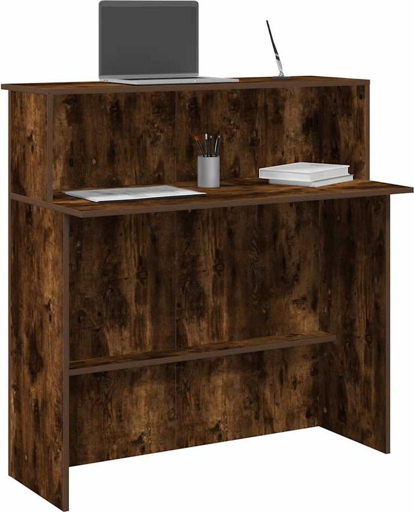vidaXL Bancone reception rovere affumicato 100x50x103,5 cm Immagine del prodotto 