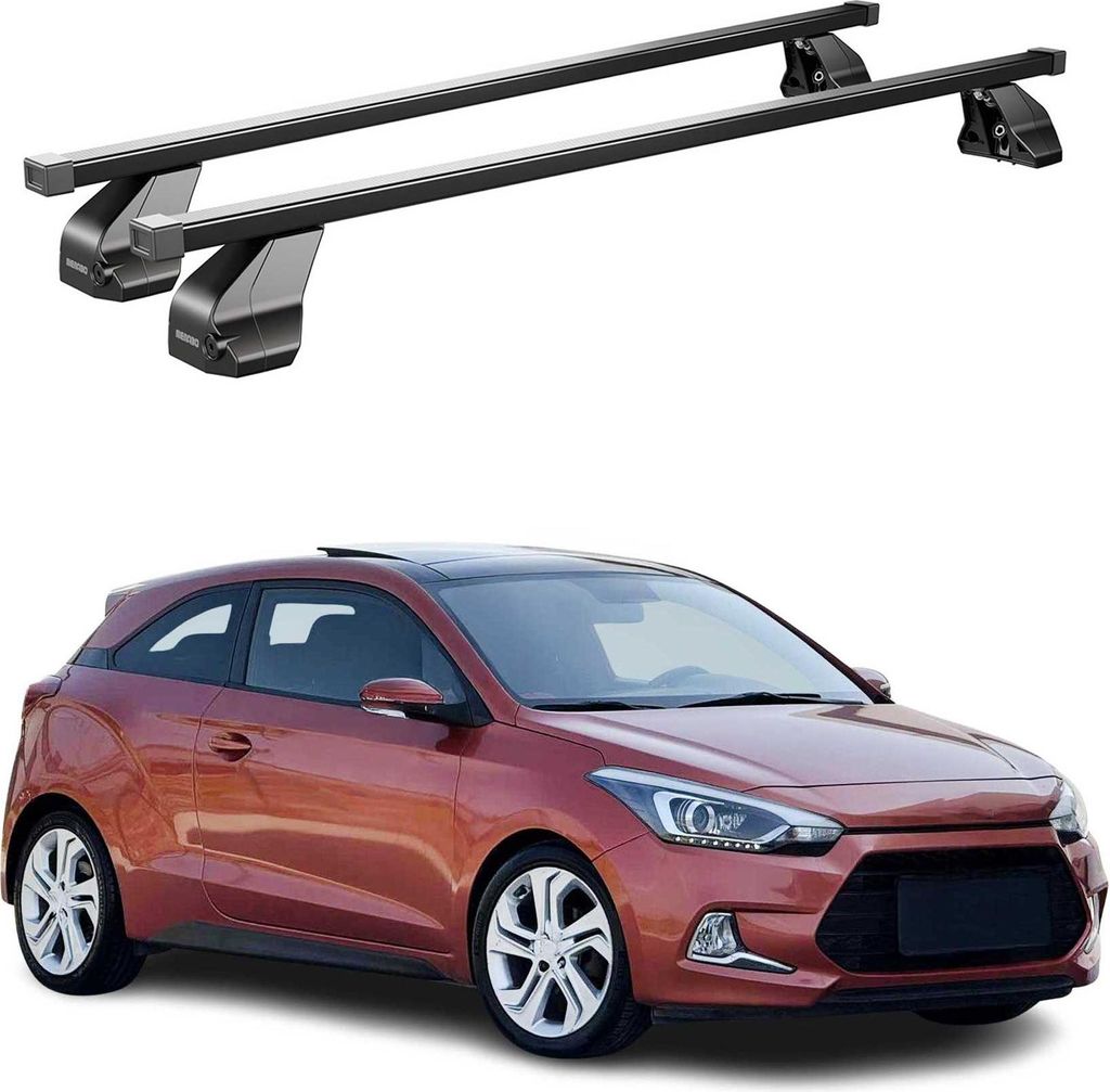Menabo Dachträger Grundtäger für Hyundai i20 Coupé 2015-2020 75kg Stahl Schwarz