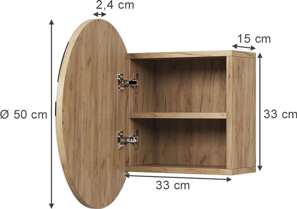 Gagnez de la place avec l'armoire de toilette Vicco Loki Chêne 50x50cm