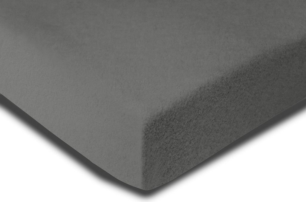 Winter Spannbettlaken Flauschig Warme Fleece Kuschelig Bettlaken Spannbetttücher, Größe:180x200 cm - 200x220 cm Boxspringbett, Farbe:grau