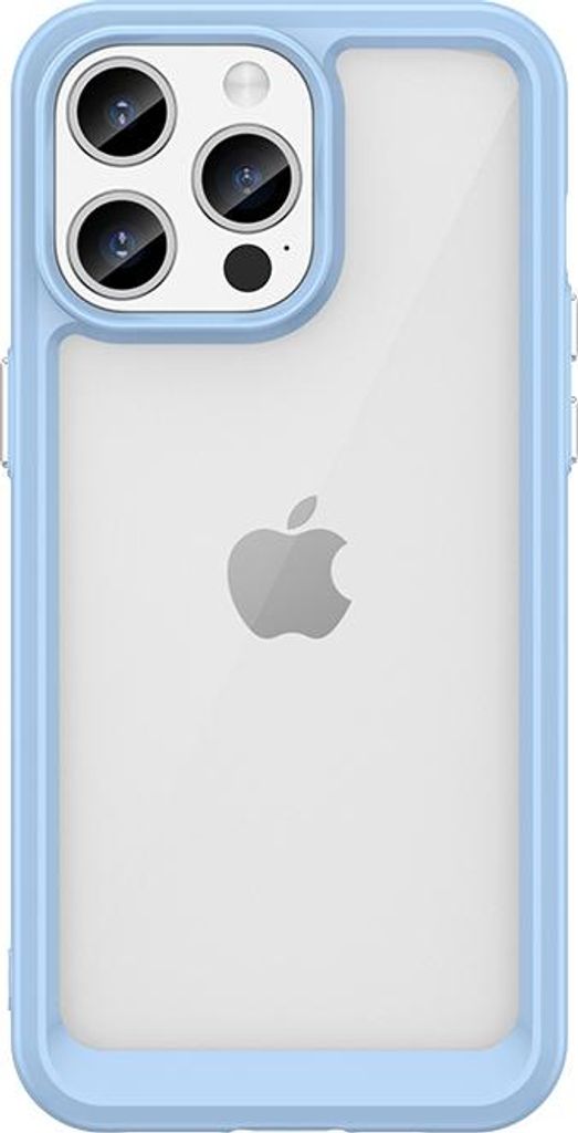 iPhone 15 Pro Outer Space Verstärkte Hülle mit Flexiblem Rahmen - Blau