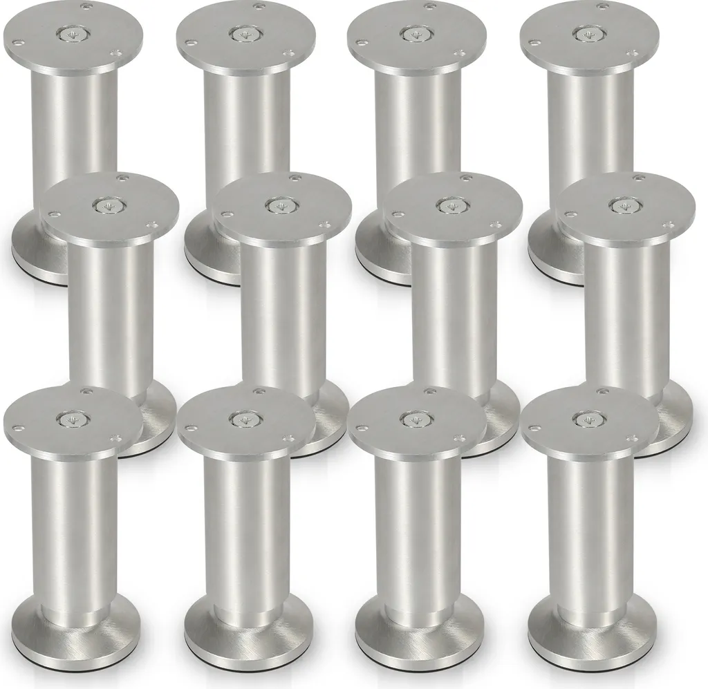 Piedini Mobili Alluminio 18cm - Set 12 Gambe Design per Tavoli e Letti