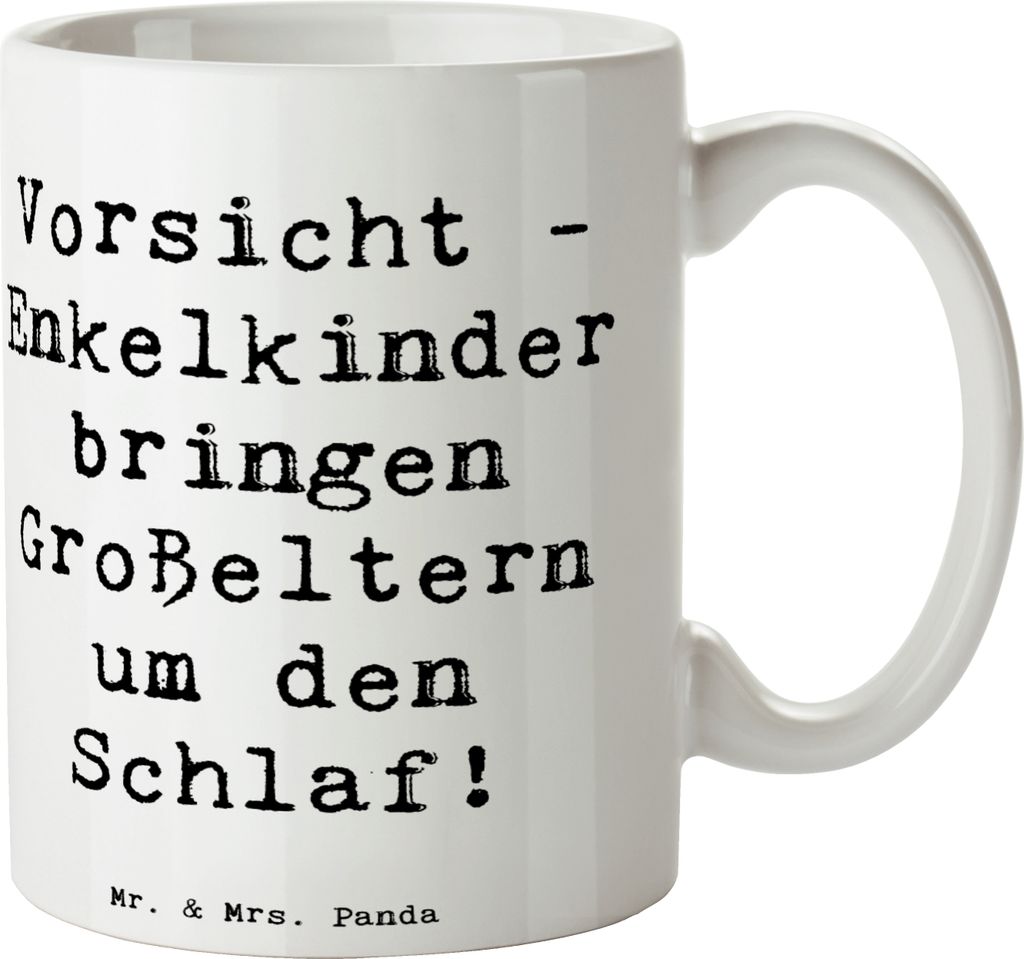 Mr. & Mrs. Panda Tasse Spruch Enkelkinder - Weiß - Geschenk, einzigartige Designs, Schlafmangel, Dankeschön, Unvergessliche Momente, Kaffeetasse,...