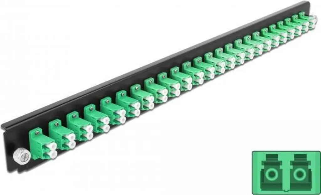 Support de Connexion Fibre 19" 24 Ports LC Duplex Vert pour Réseau Pro