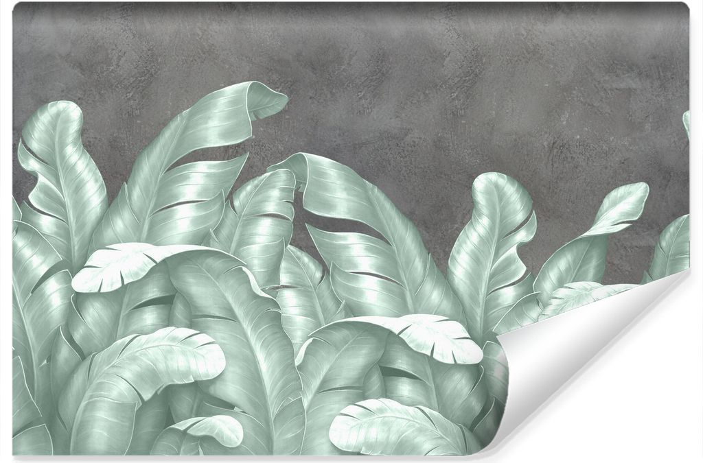 Muralo Vlies Fototapete BANANENBLÄTTER Pflanzen Beton Natur 254 cm x 184 cm