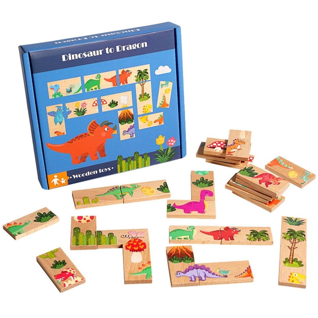 Montessori Dinosaurier Puzzle aus Holz – Lernspielzeug ab 3 Jahren