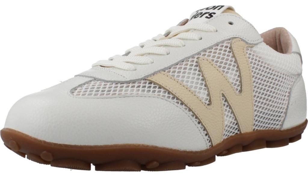 WONDERS Sneaker AP2101 Weiß aus Echtleder und atmungsaktivem Mesh mit Naturkautschuksohle