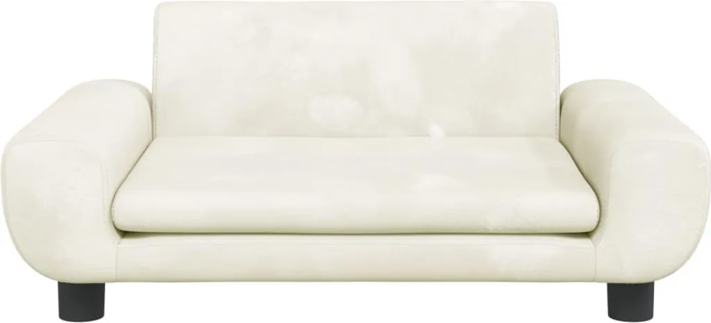 Kindersofa Creme 70x45x33 cm Samt - 3