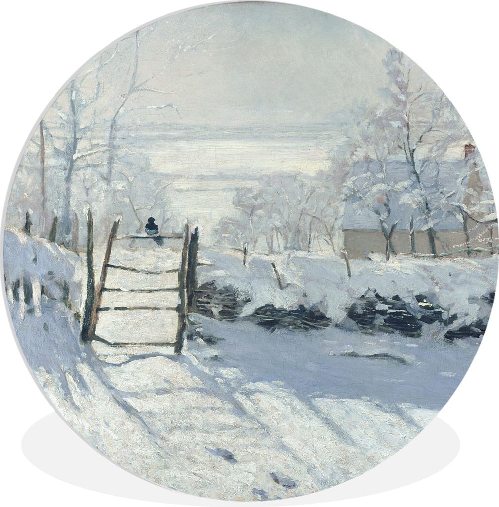 MuchoWow Rundes Wandbild - Runde Bilder Die Elster - Claude Monet Ø 60 cm Kreis Wanddekoration Kunststoff - Wandkreis - Wandschmuck - Wand Kreis...