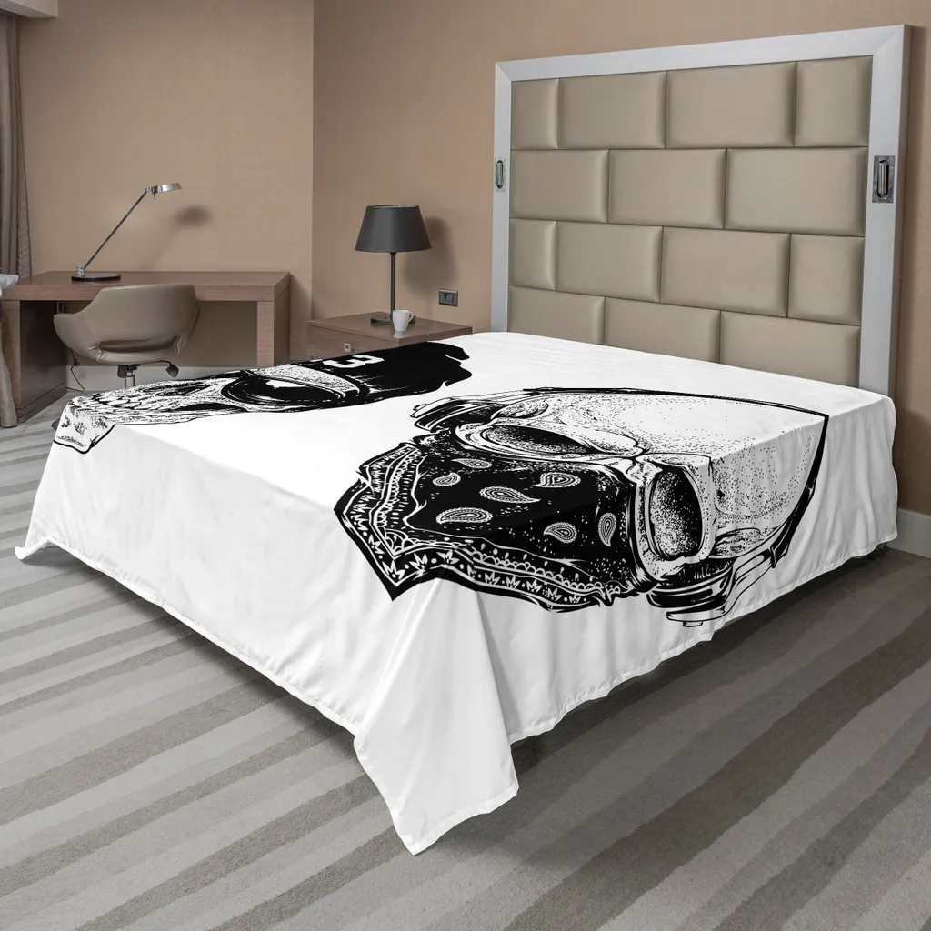 Drap de lit supérieur Crâne design street pour literie moderne 260x228cm